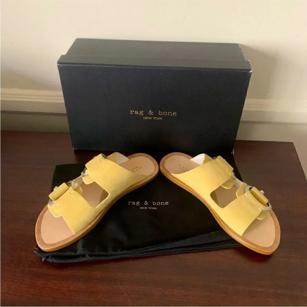 Rag&Bone Women’s strappy suede Leather upper/lining slide sandal Size 6 NIB